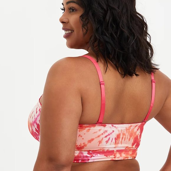Torrid 1X 14-16 Microfiber Pink & Orange Tie Dye Bandeau - Picture 4 of 6